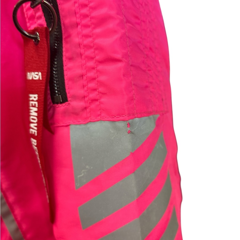 South Pole NASA Hot Pink Bomber Jacket Space Patch Festival Grunge Jr M - Picture 7 of 8